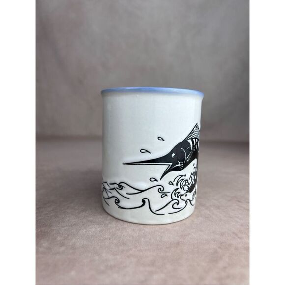 Vintage Merlin Swordfish Coffee Mug Fishing Nautical - Picture 4 of 10